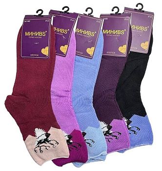 Носки Ж. мах. Мини 1680 однотонные 12/360