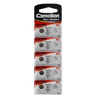 Батарейки Camelion G03/LR41/LR736/SR41/384/392/RW37/RW47/SR41W/SR41SW/AG3 блист10 АЛК 1/10