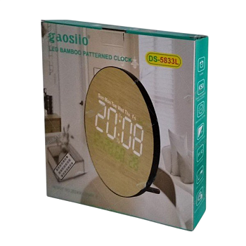 Часы электронные,круглые DS5833L 26*26 (шнур,пульт,батарейки) 1/10