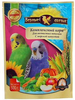 Корм для попугаев волнистых Верные друзья Морская капуста 500гр/10