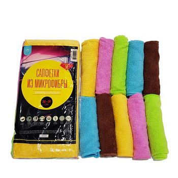 Набор салфеток из микрофибры 30*30 (10шт) АкваМаг ТХ-111УЗ200 1/40