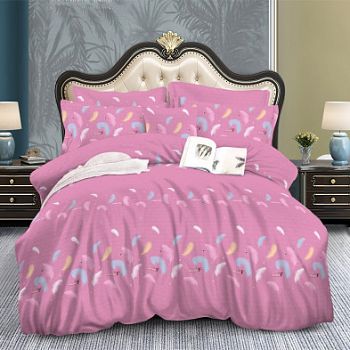 КПБ полисатин Аэлита 2сп+европрост Текстильная симфония Фламинго 85г/м2