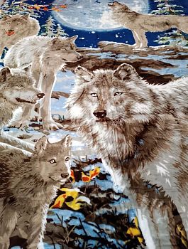 Плед 160*220 выбит"SMOON"2082 Волки 1/8