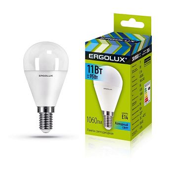 Лампа светодиодная Ergolux LED G45-11W-E14-4K 10/10