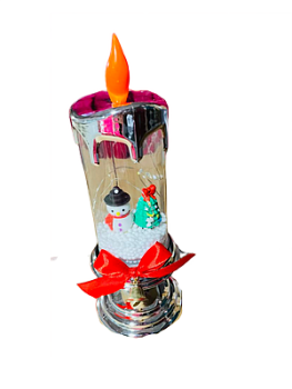 Фонарь "Свеча" 030 "Снеговик с елкой" 1/80