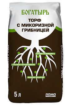 Торф с микоризной грибницей Богатырь 5л 