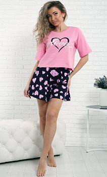 Костюм ДАРЬЯ ТК-4654 кулирка(футболка+шорты) р.44-54 *