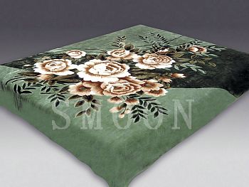 Плед 160*220 гладк"SMOON"7003-5 Зелёный орех 1/10