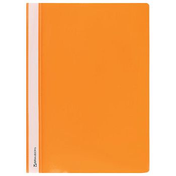 Папка-скоросшиватель BRAUBERG пласт. 130-180мкм оранжевый 228673