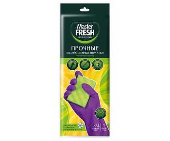 Перчатки латексные прочные Master FRESH L/XL  (цена за пару) 1/50