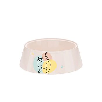 Миска для кошек "Мур-мяу" св. бежевый 0,3л М7853 