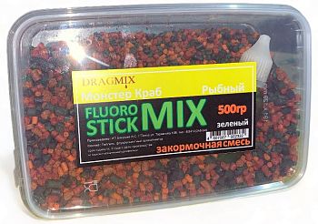 Прикормка DRAGMIX Fluoro Stick MIX Монстер Краб 500гр зеленый
