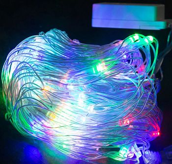 Эл.гирлянда штора 600 LED 3*3м ЦВЕТНАЯ 1/60