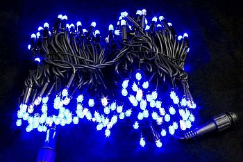 Эл.гирлянда уличная прямая 100LED 8м XM109 СИНИЙ ВСПЫШКА 1/20