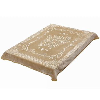 Плед 200*240 выбитый"SMOON"8075-4 Однотон.бежевый 1/8