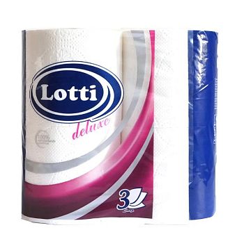 Туалетная бумага 3-слойная "LOTTI DELUXE" (уп=4шт/14,5м) 1/12 Туалетная бумага 3-слойная "LOTTI DELUXE" (уп=4шт/14,5м) 1/12