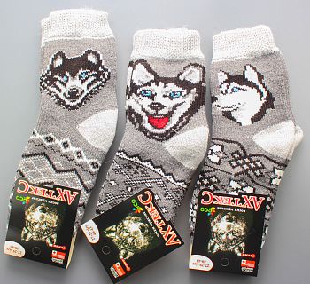 Носки М. вязан. шерсть Ахтекс волк 9/108