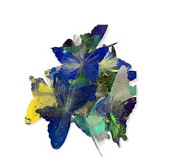 Эл.гирлянда 12LED БАБОЧКА 5м 2004 СИНИЙ 1/24