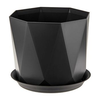 Горшок 1л Кашпо Призма д130 Графитовый М3137