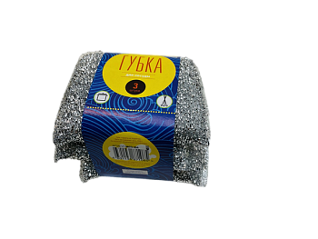 Губка для посуды Серебро 1уп=3шт МГП-004 1/144