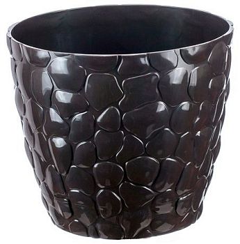Горшок 4,8л Кашпо Камни д220 коричневый ротанг М3174