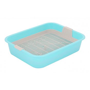 Лоток для кошек "Мур-Мяу" с решеткой голубой М7848 1/22