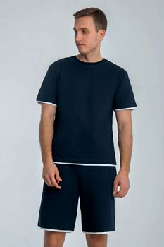 Костюм М. САМО супрем (футболка+шорты),темно-синий 7050 р.M-3XL 5/50 *