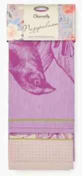 Набор полотенец лён 2шт. 50*70 розовый цветок цв.10000 30/1шт. Донецкая Мануфактура 258г/м2