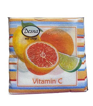 Салфетки бумажные DESNA DESIGN "Витамин С" 24*24 1-слойные 40листов/32шт Салфетки бумажные DESNA DESIGN "Витамин С" 24*24 1-слойные 40листов/32шт