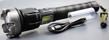 Фонарь аккум. YD-1852 1LED +днев.свет,3 режика 1/60