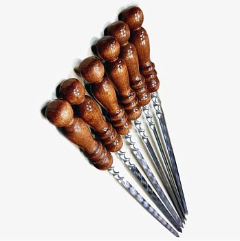 Шампура ручка деревянная 570*12*3мм нержавеющая сталь ШД-003 1/10