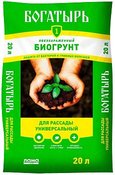 Грунт Богатырь "Для рассады универсальный" 20 литров 7,5кг/120шт