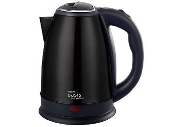 Чайник 1,8 литра электрический Oasis K-10SB 2000 Вт цвет черный нержавеющая сталь