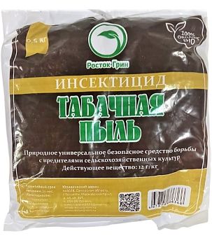 Пыль табачная 0,5кг Росток Грин (тля,моль,клещ,слизни,муравьи) 1/12