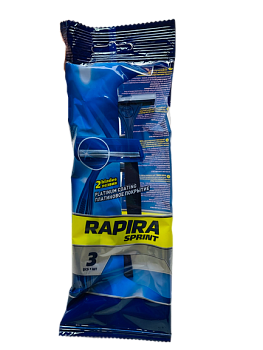 Станок для бритья RAPIRA sprint одноразовый 3шт 1/30 Станок для бритья RAPIRA sprint одноразовый 3шт 1/30