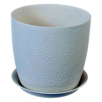 Горшок ?л Кашпо Верона д180мм с подставкой белый ротанг М3097