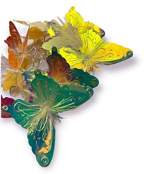 Эл.гирлянда 12LED БАБОЧКА 5м 2004 ЖЕЛТЫЙ 1/24