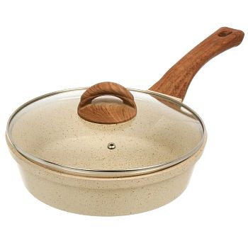 Сковорода 26см Гурман Estima а/п с крышкой бежевая ГМ2602 ЭБИ