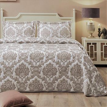 Покрывало 220*240"SMOON" Жаккард двустороннее Серый ТН8208-6 1/10