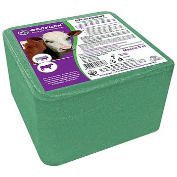 Соль лизунец Фелуцен для крупного рогатого скота (Бронхофит) 5 кг. (1шт)