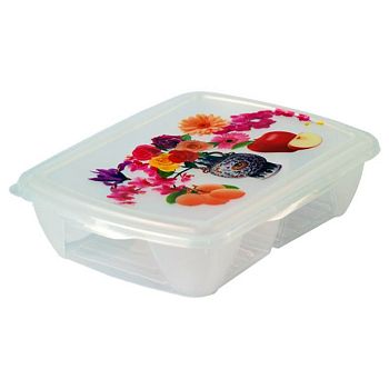 Контейнер двухсекционный 1 литр прозрачный Пятигорск 1/20 315366