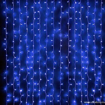 Эл.гирлянда штора 320 LED 3*2м G-6632CH СИНЯЯ 1/50