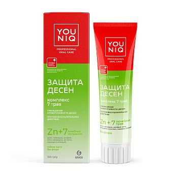 Зубная паста YOUNIQ 100гр Защита десен 1/6