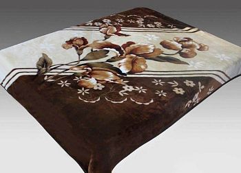 Плед 200*240 выбитый"SMOON"8053-1 Ирис коричневый 8шт