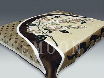 Плед 160*220 гладк"SMOON"7008-1 Овал коричневый 1/10