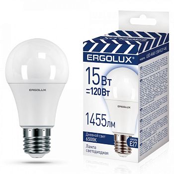 Лампа свет. Ergolux LED -A60-15W-E27-6,5K 10/10