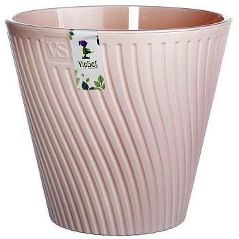 Горшок 2,7л Кашпо "Луи VipSet" с дренажным горшком крем