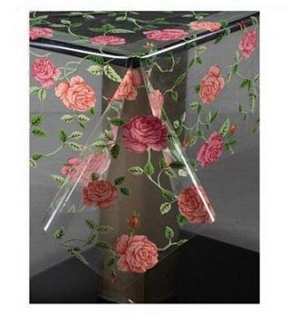 Клеенка MIRAGE прозрачная с печатью 1,37м*0,10мм*25 H157