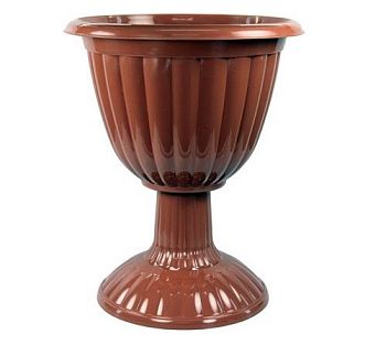 Горшок 12 литров вазон Жасмин на высокой ножке коричневый М1556 1/5