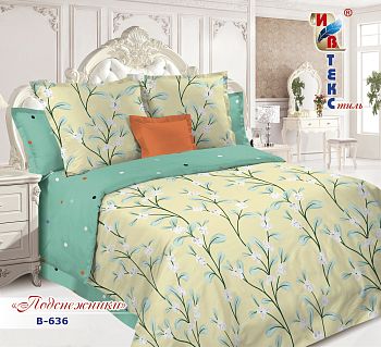 КПБ поплин Ивтекс 1,5сп B-636 Подснежники 135г/м2